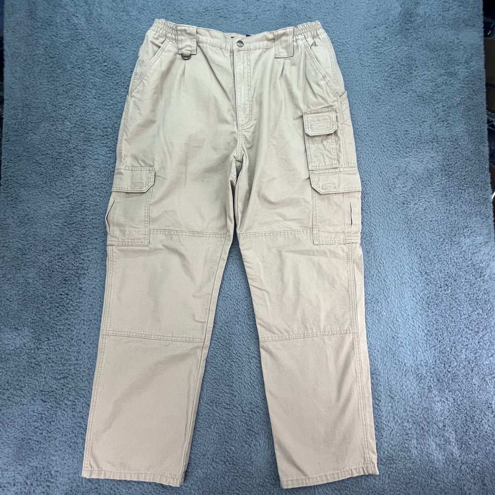 5.11 Tactical Series Cargo Pants Men's khaki Cotton Size 36x32 elastic waist